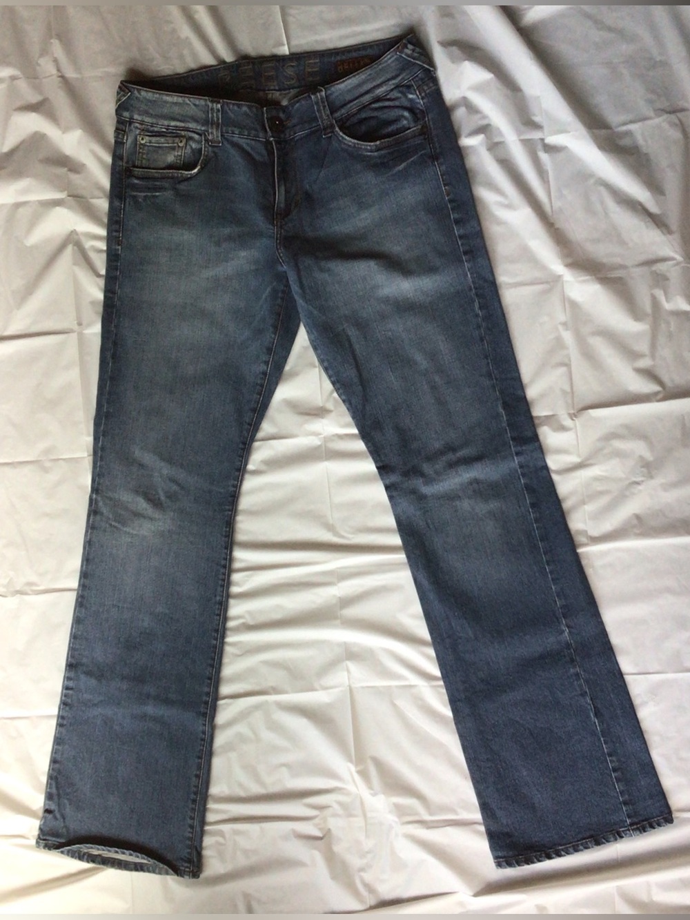 dELiA*s Women’s Boot Cut Jeans - Medium Blue Wash Y2K